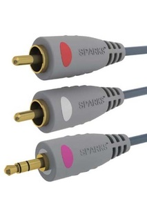 Кабель Belsis Jack 3.5 mm вилка - 2xRCA вилка, GOLD, стерео-аудио, 1.8 м