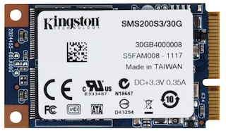 Накопитель SSD Kingston mSATA 30Gb SMS200S3/30G SSDNow mS200 w510Mb/s r550Mb/s MLC