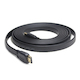 Кабель HDMI Gembird  CC-HDMI4F-1M, 1м, v1.4, 19M/19M, плоский кабель, черный, позол.разъемы, экран, пакет