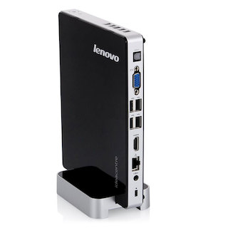 Неттоп Lenovo IdeaCentre Q190 SL Cel 1017U (1.6)/4Gb/500GbHDG/CR/Free DOS/GbitEth/WiFi/черный/серебристый