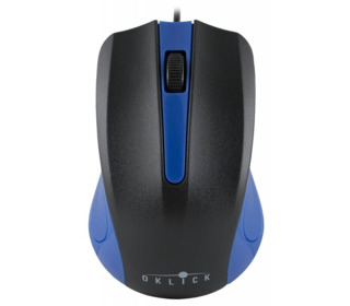 Мышь Oklick 225M черный/синий оптическая (1200dpi) USB (3but)
