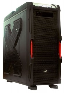 Корпус AeroCool Strike-X black w/o PSU ATX 2*USB 3*fans red LED