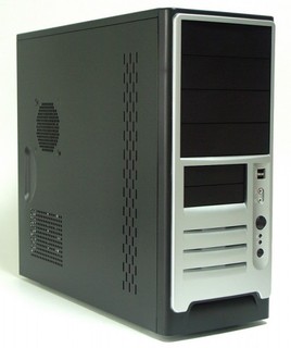 Корпус Foxconn TLA-776 black/silver 400W ATX USB audio mic fan AirDuct