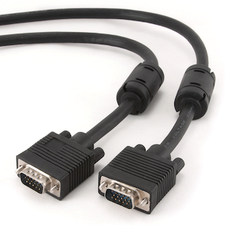 Кабель VGA Premium Gembird/Cablexpert CC-PPVGA-6B, 15M/15M, 1.8м, черный, тройной экран, феррит.кольца, пакет
