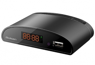 Ресивер DVB-T2 Rolsen RDB-523A черный