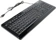 Клавиатура Gembird KBL-007,черн., USB, красная подсветка символов, 8 доп.клавиш
