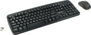 Комплект клавиатура + мышь Gembird KBS-7003,черный, 2.4ГГц/10м, soft touch,1200DPI, 11 доп.клавиш, мини-приемник- USB
