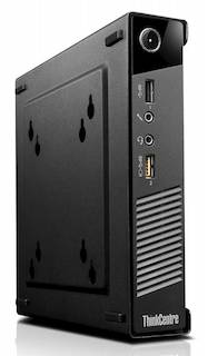 ПК Lenovo ThinkCentre M53 Tiny slim Cel J1800 (2.41)/4Gb/500Gb 7.2k/HDG/Windows 8.1 Single Language 64/Eth/WiFi/клавиатура/мышь/черный