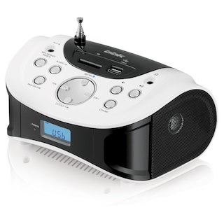 Аудиомагнитола BBK BS01 черный/белый 2.4Вт/MP3/FM(dig)/USB/BT/SD
