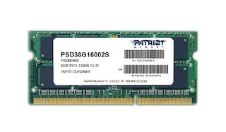 Память SO-DDR3 8Gb 1600MHz Patriot PSD38G16002S RTL PC3-12800 CL11 SO-DIMM 204-pin 1.5В