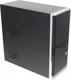 Корпус Foxconn TSAA-424 черный/серебристый без БП ATX 1x80mm 2x92mm 2x120mm 2xUSB2.0 audio AirDuct