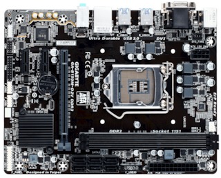 Материнская плата Gigabyte GA-B150M-D2V Soc-1151 Intel B150 2xDDR4 mATX AC`97 8ch(7.1) GbLAN+VGA+DVI