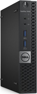 ПК Dell Optiplex 7040 Micro i5 6500T (3.2)/4Gb/500Gb 7.2k/HDG530/Windows 7 Professional 64 +W10Pro/240W/клавиатура/мышь/черный/серебристый