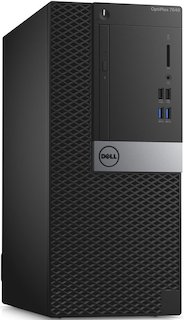 ПК Dell Optiplex 7040 MT i7 6700 (3.2)/8Gb/1Tb 7.2k/R7 350X 4Gb/DVDRW/Windows 7 Professional 64 +W10Pro/клавиатура/мышь/черный/серебристый