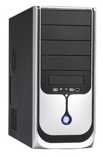 Корпус LinkWorld 323-18 black/silver C2228 w/o PSU ATX USB Audio Fan AirDuct