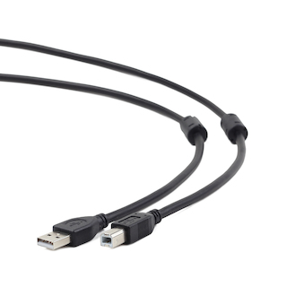 Кабель USB 2.0 Am-Bm Gembird/Cablexpert CCF2-USB2-AMBM-15, AM/BM, 4.5м, экран, 2феррит.кольца, черный, пакет