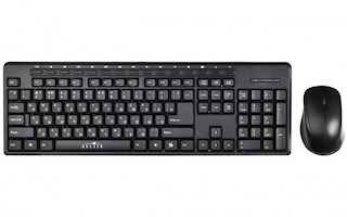 Клавиатура + мышь Oklick 290M клав:черный мышь:черный USB беспроводная Multimedia