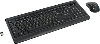 Комплект клавиатура + мышь Gembird KBS-8001,черный, 2.4ГГц/10м, 1000DPI,  мини-приемник- USB