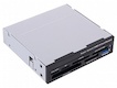 Картридер внутренний 3,5" Ginzzu GR-166UB <All-in-1> USB 3.0 internal 3.5" Black + USB 3.0 port