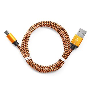 Кабель USB 2.0 Cablexpert CC-mUSB2oe1m, AM/microBM 5P, 1м, нейлоновая оплетка, алюминиевые разъемы, оранжевый, пакет