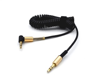 AUX аудиокабель Innovation M1-AUDIO 3.5мм - 3.5мм L-образный пружина черный