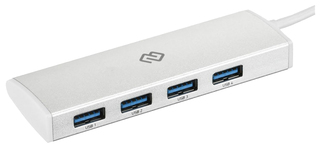 Хаб USB Type-C Digma HUB-4U3.0-UC-S 4 порта серебристый