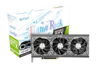 Видеокарта Palit PCI-E 4.0 PA-RTX3080 GAMEROCK OC 10G NVIDIA GeForce RTX 3080 10240Mb 320 GDDR6X 1440/19000/HDMIx1/DPx3/HDCP Ret