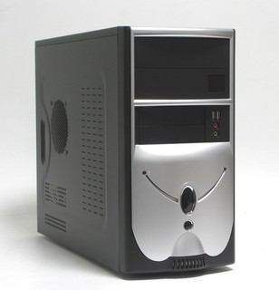Корпус Foxconn TLM-436 black/silver 350W mATX USB audio mic fan AirDuct