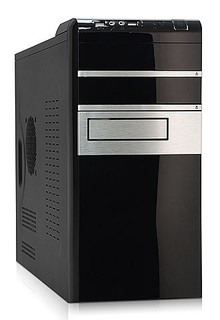Корпус Foxconn TLM-680 black/silver 350W mATX USB audio mic fan AirDuct