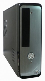 Корпус HRCS CS-M10S black/silver 350W mATX 2*USB audio SECC 0.5mm slim desktop