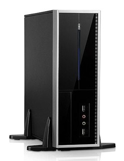 Корпус Foxconn RS-338 black/silver 250W miniITX 2*USB Audio Mic Fan