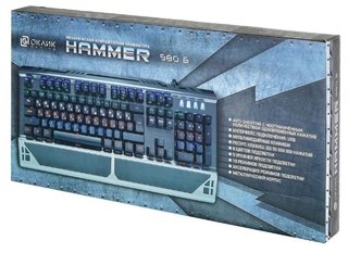 Клавиатура Oklick 980G HUMMER механическая черный USB Gamer LED