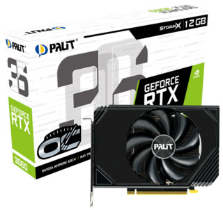 Видеокарта Palit PCI-E 4.0 PA-RTX3060 STORMX OC 12G NV RTX3060 12288Mb 192 GDDR6 12G 1320/15000 DVIx1/HDMIx1/DPx1/HDCP