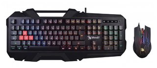 Клавиатура + мышь A4 Bloody B2500 (B150N+ N81) черный USB LED Gamer