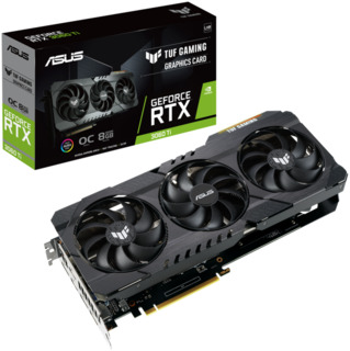 Видеокарта Asus PCI-E 4.0 TUF-RTX3060TI-O8G-V2-GAMING LHR NVIDIA GeForce RTX 3060Ti 8192Mb 256 GDDR6 1755/14000 HDMIx2 DPx3 HDCP Ret