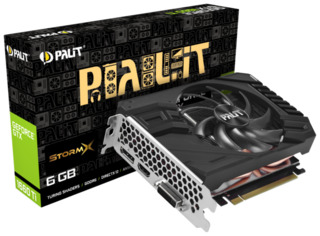 Видеокарта Palit PCI-E PA-GTX1660Ti STORMX 6G NVIDIA GeForce GTX 1660TI 6144Mb 192 GDDR6 1500/12000 DVIx1 HDMIx1 DPx1 HDCP Ret