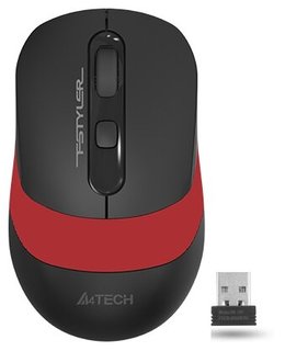 Беспроводная мышь A4 Fstyler FG10 черный/красный оптическая (2000dpi) USB (4but)