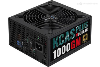 Блок питания Aerocool ATX 1000W KCAS PLUS 1000GM V2 80+ gold (24+8+4+4pin) APFC 140mm fan 10xSATA Cab Manag RTL