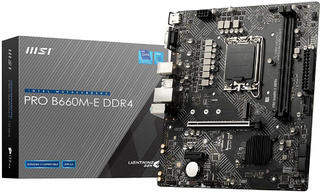Материнская плата MSI PRO B660M-E DDR4 Soc-1700 Intel B660 2xDDR4 mATX AC`97 8ch(7.1) GbLAN+VGA+HDMI