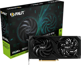 Видеокарта Palit PCI-E 4.0 RTX4060TI DUAL NVIDIA GeForce RTX 4060TI 8192Mb 128 GDDR6 2310/18000 HDMIx1 DPx3 HDCP Ret