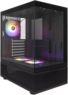 Корпус 1STPLAYER MIKU Mi7-A BLACK / ATX tempered glass metal mesh / 3x120mm LED fans / Mi7-A-BK-2F1R-1F1