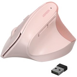 Беспроводная мышь UGREEN M571P (65666) Vertical розовый (4000dpi) USB+BT