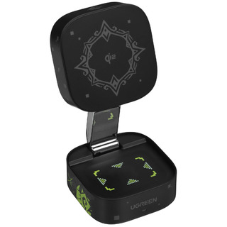 Беспроводное з/у UGREEN MagFlow Genshin Impact (35316GI) 2-in-1 Magnetic Wireless Charger 15W Qi2 Black