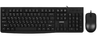 Комплект (Клавиатура+мышь) UGREEN MK003 (15217) черный USB Multimedia