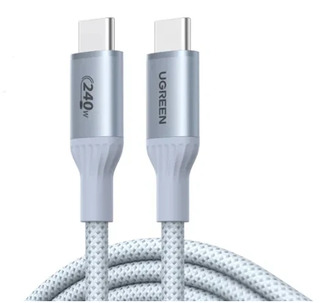 Кабель UGREEN L534 (75732) USB-C to USB-C PD Fast Charging Cable 240W 2м серебристо-голубой