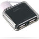 Хаб USB 2.0 Qumo Sphere,4 порта ,отсек для провода,кабель 65 мм,размеры 46х40х14 мм