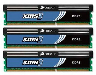 Память DDR3 6144Mb 1600MHz, Corsair 3x2Gb 7-8-7-20, 1T, XMS3, Core i7 Extreme CMX6GX3M3C1600C7
