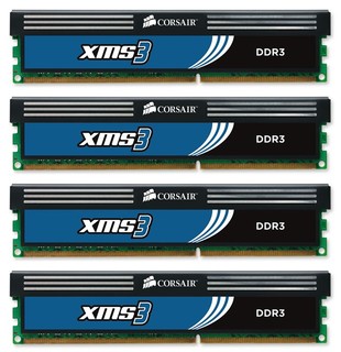 Память DDR3 8192Mb 1600MHz, Corsair 4x2Gb 9-9-9-24, XMS3 Classic, Corei7, Corei5 (CMX8GX3M4A1600C9)