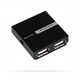 Хаб USB 2.0 Qumo Black Cristal 4 порта, черный, глянцевое покрытие, интерфейс , кабель 70 см, размеры 40х40х12 мм, доп питание