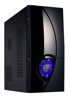 Корпус Texconn 3391 black w/o PSU ATX USB Audio 120*Fan blue led mesh front panel